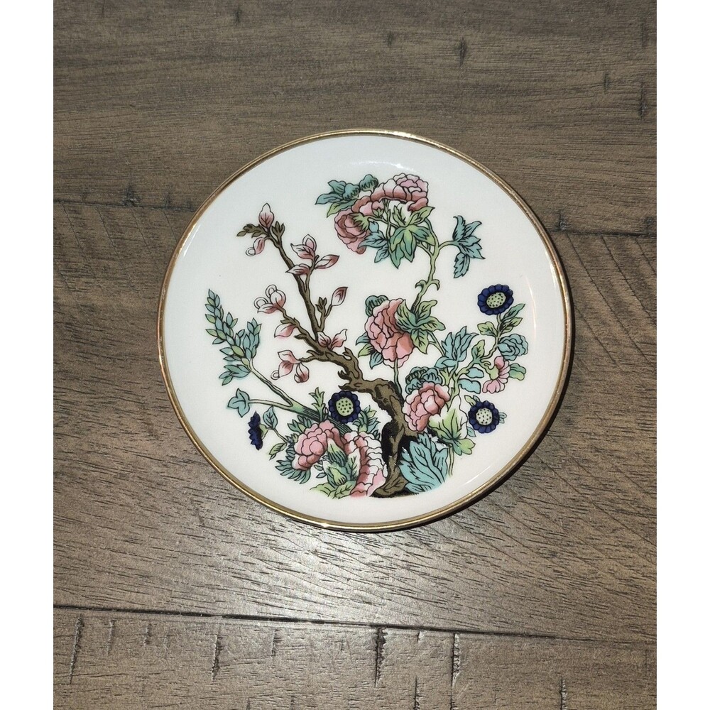 Vintage Handpainted Floral Porcelain Butter Plate AK Kaiser W Germany Coaster 4"
